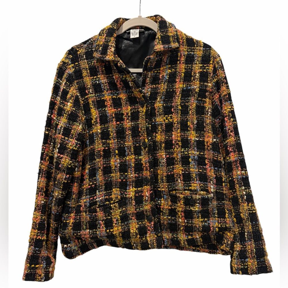 VTG Acorn Dark Academia Poet Whimsi Confetti Tweed Jacket Size Small Poetcore